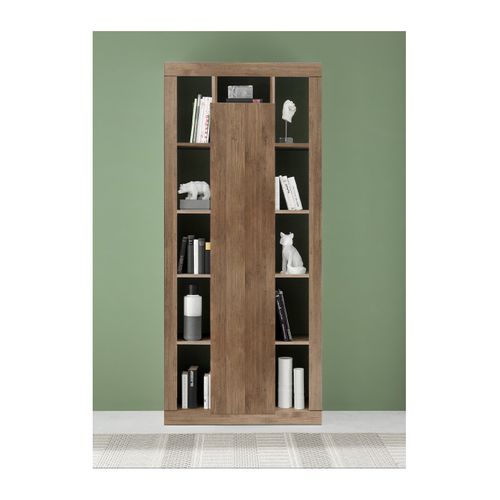 Bibliothèque 1 Porte Effet Bois - H217 Cm