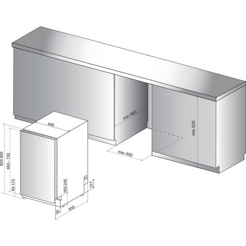 Lave-vaisselle Tout Intégrable 45cm 10 couverts 49db - Dsic3m19