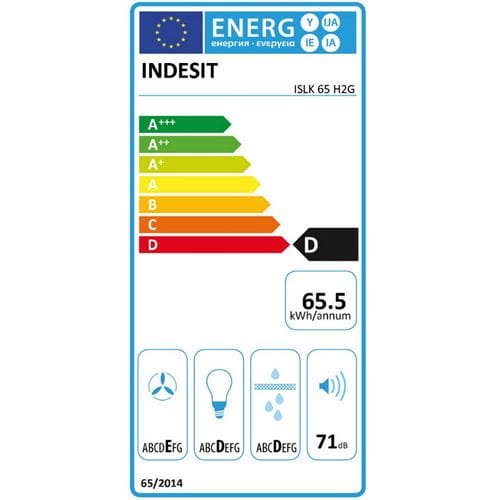 Hotte Visière 60 cm 260m3/h Inox - Islk65h2g