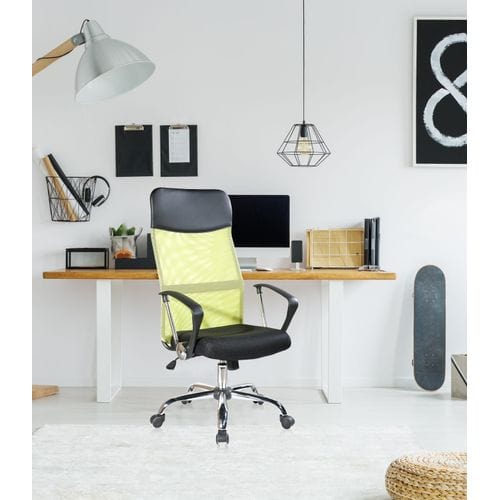 Fauteuil Chaise Ergonomique Noir Vert Bureau 113/123x57,5x58,5