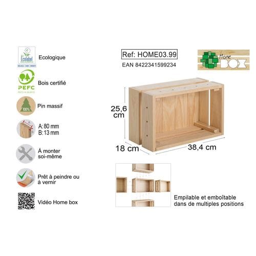 Caisse En Pin Massif Modulable Home Box Petite