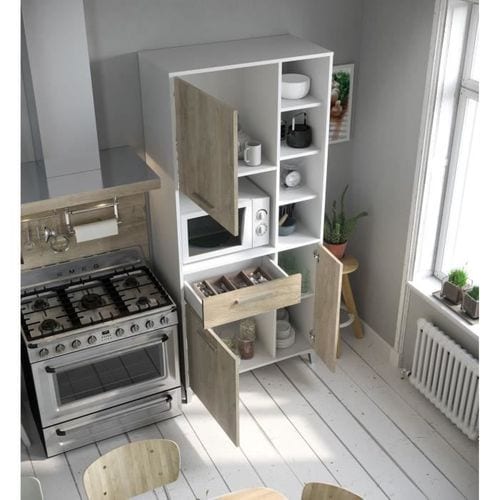 Eco Buffet De Cuisine L 80 Cm - Décor Chêne