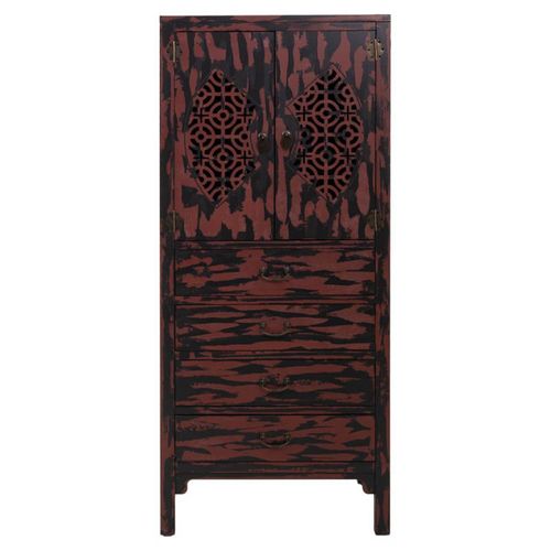 Armoire En Bois Rouge Et 60x40x140h