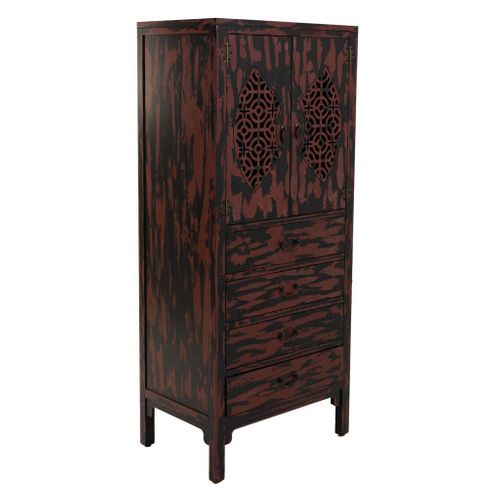 Armoire En Bois Rouge Et 60x40x140h