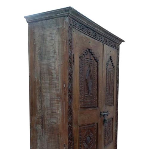 Armoire En Bois Marron 124x41x212h