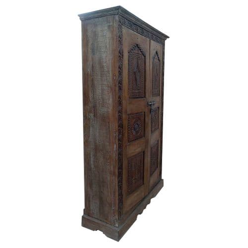 Armoire En Bois Marron 124x41x212h