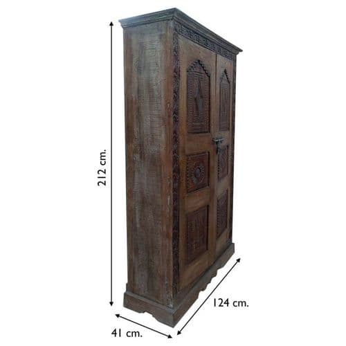 Armoire En Bois Marron 124x41x212h