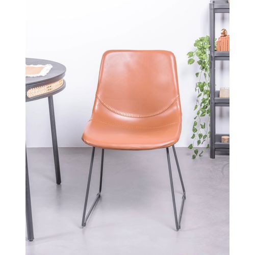 Lot De 2 Chaises Industrielles - City, Orange, H.82cm, L.49cm, P.52cm