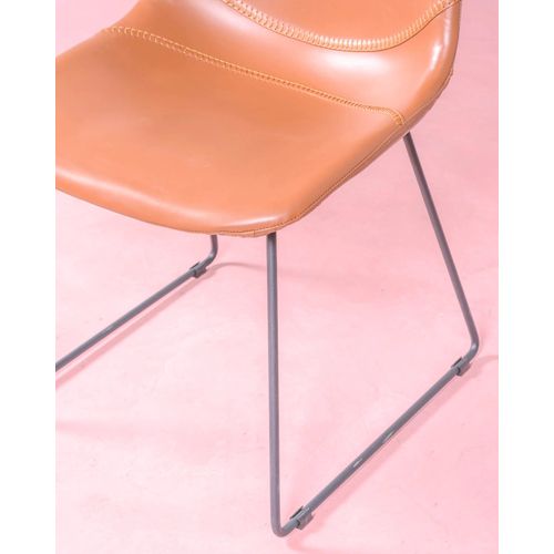 Lot De 2 Chaises Industrielles - City, Orange, H.82cm, L.49cm, P.52cm