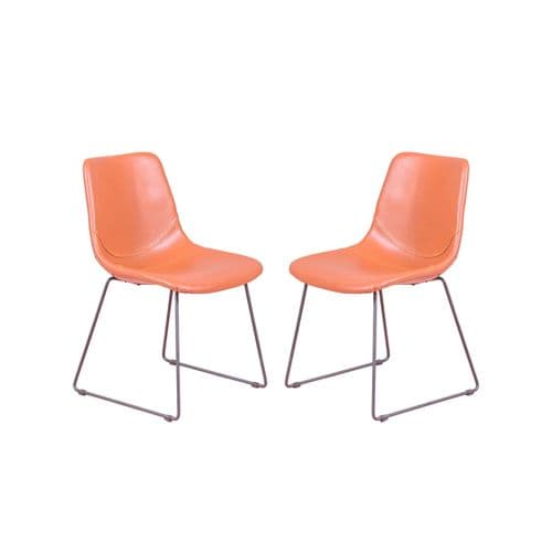 Lot De 2 Chaises Industrielles - City, Orange, H.82cm, L.49cm, P.52cm