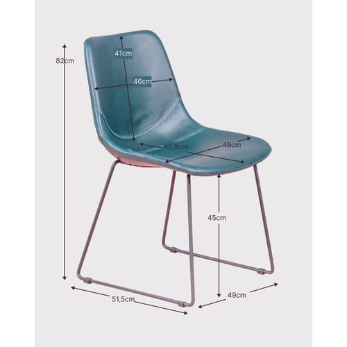 Lot De 2 Chaises Industrielles - City, Orange, H.82cm, L.49cm, P.52cm