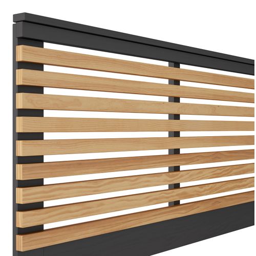 Tête de lit 140 cm LAVIS noir et bois ciré