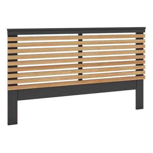 Tête de lit 140 cm LAVIS noir et bois ciré