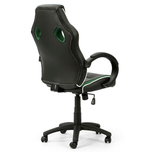 Fauteuil De Bureau Réglabe Et Inclinable Formula Vert Tapissé En Similicuir Et Tissu Maille