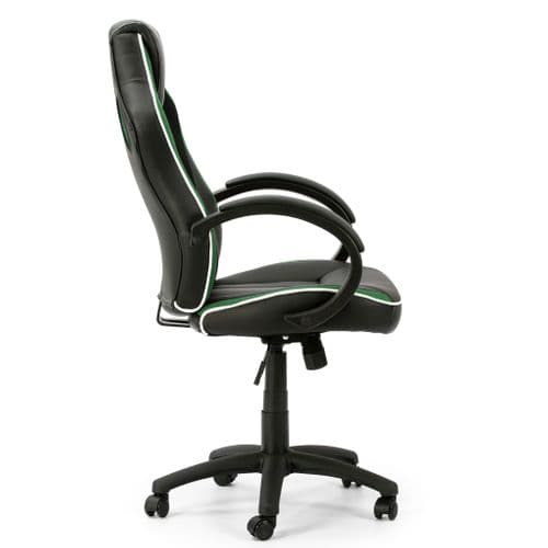 Fauteuil De Bureau Réglabe Et Inclinable Formula Vert Tapissé En Similicuir Et Tissu Maille