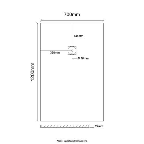 Receveur De Douche En Résine Extra Plat à Poser 70x120cm - Anthracite - Rio