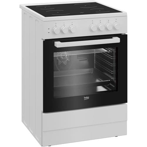 Cuisinière vitrocéramique BEKO CUV6710B 4 foyers 60 cm Blanc