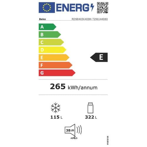 Réfrigérateur 2 Portes 70 cm 437l Froid Brassé Gris - Rdse465k40sn