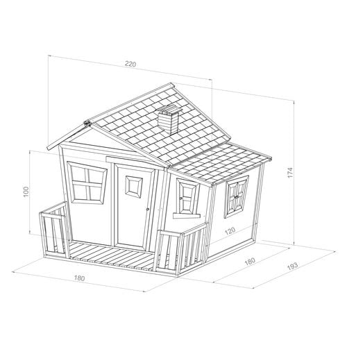 Lisa Maison Enfant En Bois Fsc   Maison De Jeux Pour L'extérieur / Jardin En Marron et Blanc