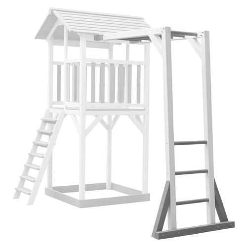 Beach Tower Cadre D'escalade En Bois En Gris Et Blanc   Élément D'appoint Pour Aires De Jeux