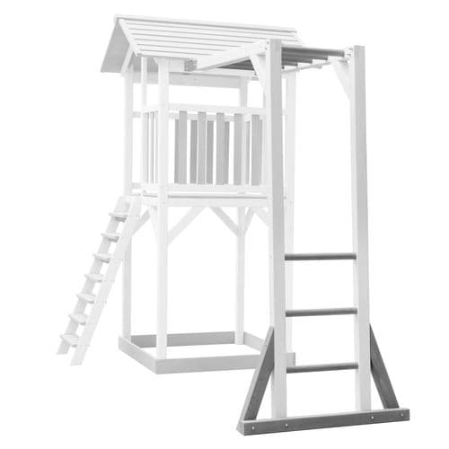 Beach Tower Cadre D'escalade En Bois En Gris Et Blanc   Élément D'appoint Pour Aires De Jeux