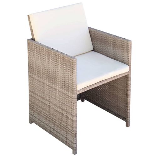 Salon De Jardin Encastrable En Rotin - 109x109x74 Cm - Beige