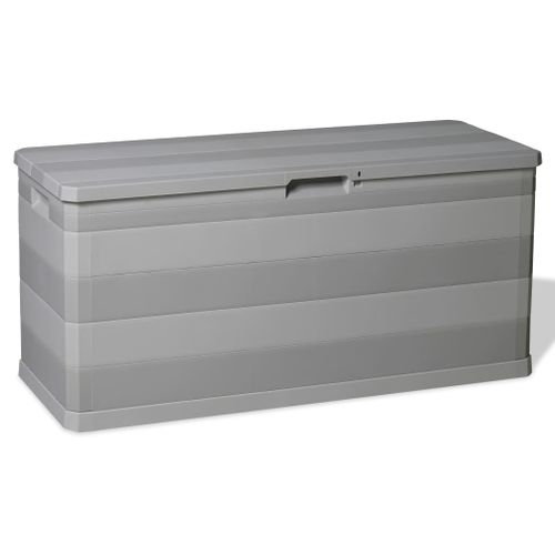 Boîte De Rangement De Jardin Verrouillable Gris 117x45x56 Cm Polypropylène Coffre Terrasse