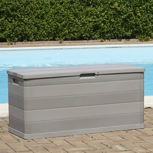 Boîte De Rangement De Jardin Verrouillable Gris 117x45x56 Cm Polypropylène Coffre Terrasse