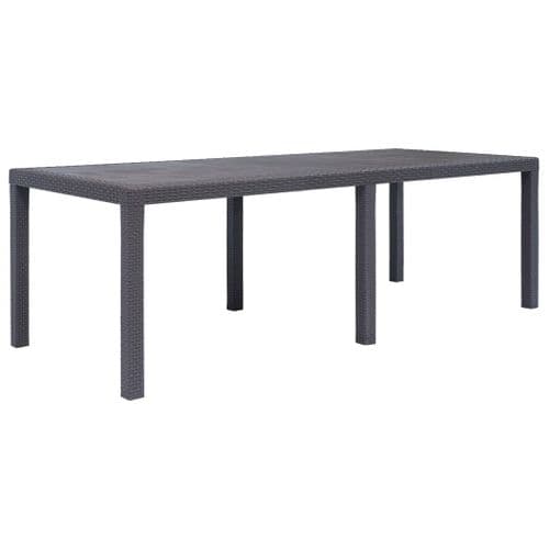 Table De Jardin Marron 220x90x72 Cm Plastique Aspect De Rotin