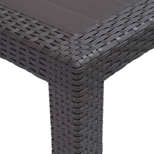 Table De Jardin Marron 220x90x72 Cm Plastique Aspect De Rotin