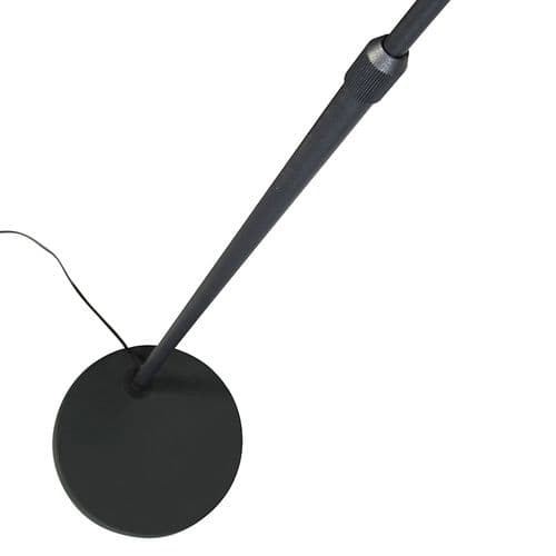 Lampe à Arc Moderne Noire Avec Abat-jour En Tissu Noir - Arc Basic