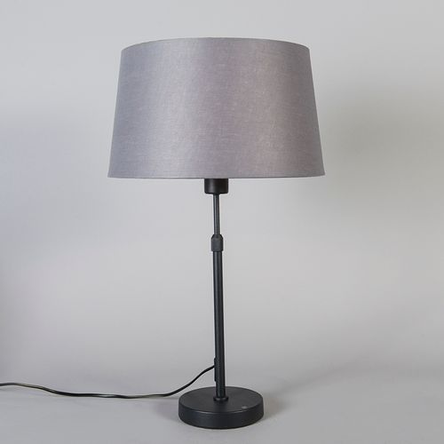 Lampe De Table Noir Avec Abat-jour Gris 35 Cm Réglable - Parte