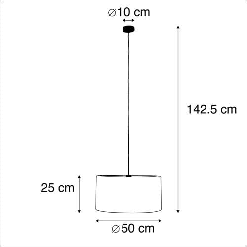 Suspension Avec Abat-jour Velours Paon Et Or 50 Cm - Combi