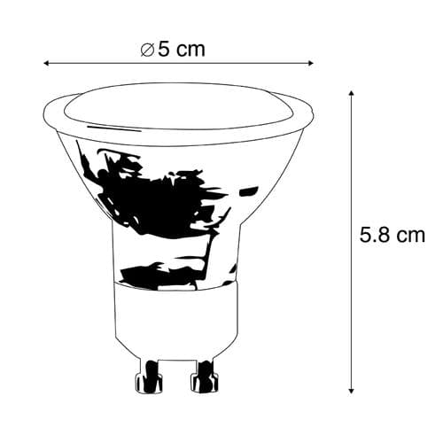 Lot De 5 Lampes LED Gu10 3w 250 Lm 2200k