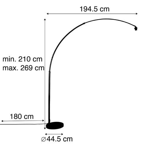 Lampe à Arc En Acier Avec Base En Marbre Blanc Réglable - Xxl