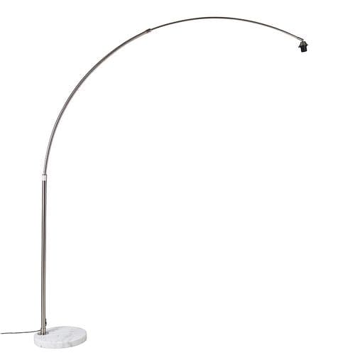 Lampe à Arc En Acier Avec Base En Marbre Blanc Réglable - Xxl