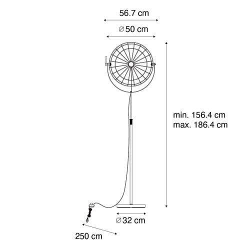 Lampadaire Industriel Noir 50 Cm Orientable - Hanze