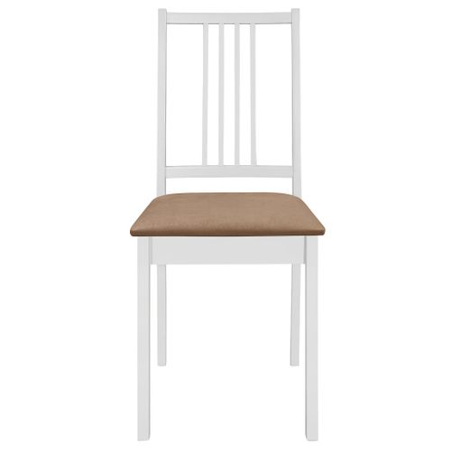 Chaises À Manger Avec Coussins Lot De 6 Blanc Bois Solide