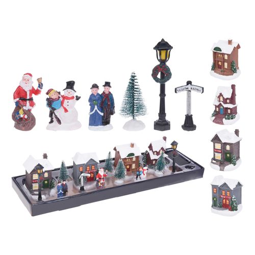 Set de 14 pcs 4 LED VILLAGE Multicolore