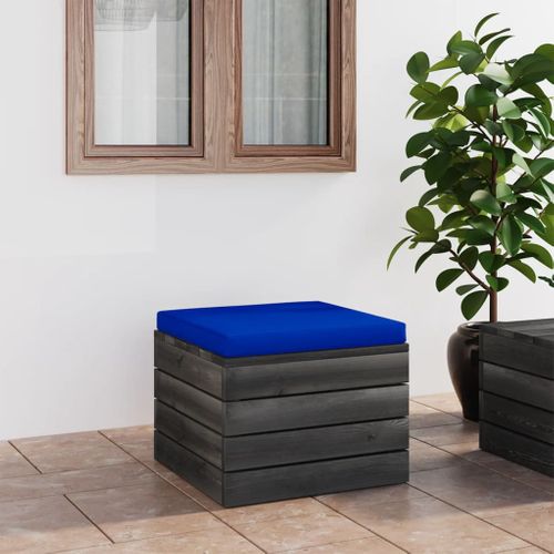 Repose-pied Palette De Jardin Avec Coussin Bois De Pin