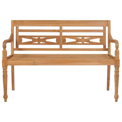 Banc Batavia Avec Coussin Bleu Royal 120 Cm Bois De Teck Massif