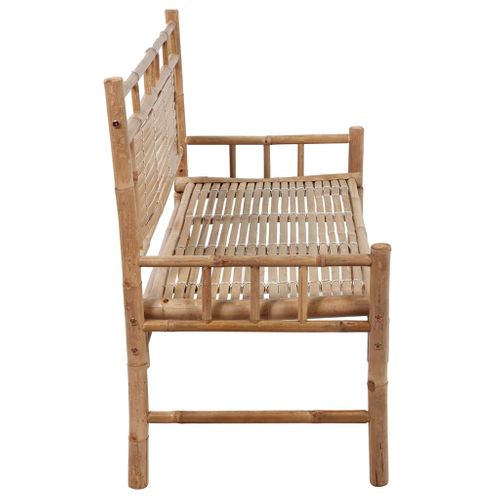 Banc De Jardin Avec Coussin 120 Cm Bambou