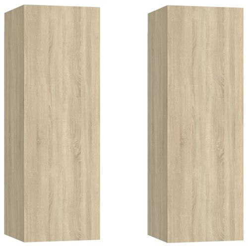 Meubles Tv 2 Pcs Chêne Sonoma 30,5x30x90 Cm Bois D’ingénierie