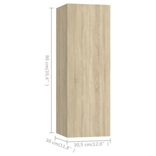 Meubles Tv 2 Pcs Chêne Sonoma 30,5x30x90 Cm Bois D’ingénierie