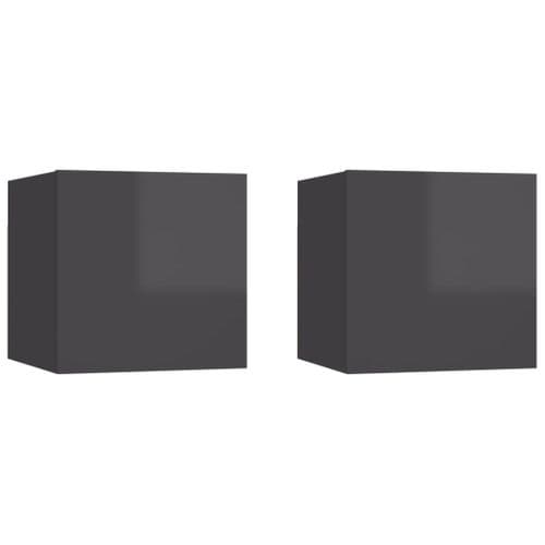 Meubles Tv Muraux 2 Pcs Gris Brillant 30,5x30x30 Cm