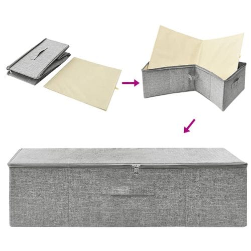 Boîte De Rangement Tissu 70x40x18 Cm Gris