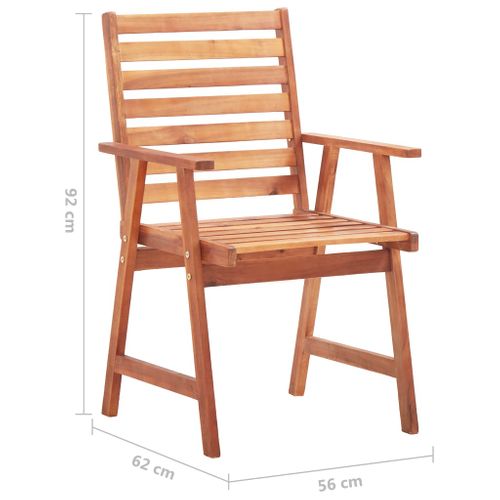 Chaises À Dîner D'extérieur 8 PCs Avec Coussins Acacia Massif