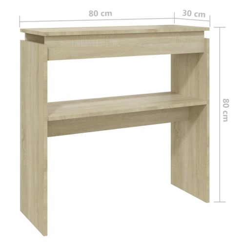 Table Console Chêne Sonoma 80x30x80 Cm Aggloméré