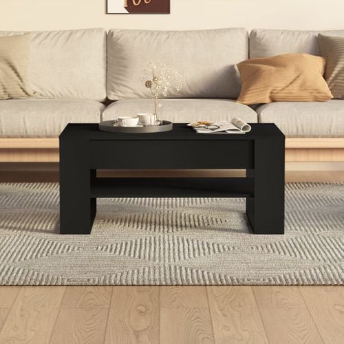 Table Basse Noir 102x55x45 Cm Bois Contreplaqué