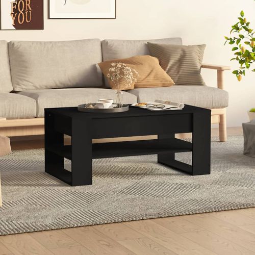 Table Basse Noir 102x55x45 Cm Bois Contreplaqué